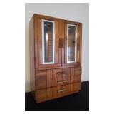 Jewerly Box With Display Doors & 3 Drawers.