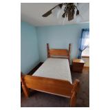 Pine Style Full Size Bed & Night Stand.