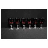 6 Crystal D Arque Wine Glasses.