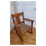Oak Rocking Chair W/Padded Seat