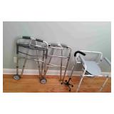 2 Walkers, Potty Chair & Cane