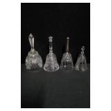 4 Lead Crystal Bells.