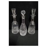 3 Lead Crystal Decanters.