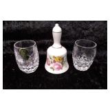 2 Waterford Crystal Shot Glasses & Coldport Bell