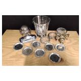 Plate Items, Ice Bucket, Butter Dish, Goblets Etc.
