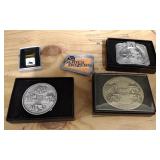 4 John Deere Belt Buckles 1 Money Clip.