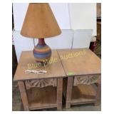 2 Southwest style matching end tables w/drawer-