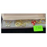 Earrings & red hat key chain
