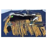 Skunk hide & leather quiver-26'long & 3 arrows