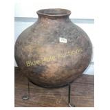 Large clay pot on stand-25'tall