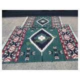 2 green rugs-90x65 & 64x46-need cleaned