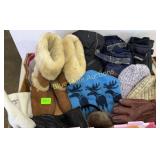 Boots size 10M, hats, glove, ear muffs