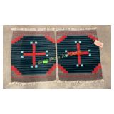 2 wool table mats-22x16