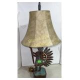 Southwest style iron table lamp-33'tall w/shade