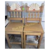 2 Southwest style matching bar stools-44'tall