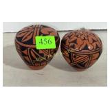Small pottery signed-3' & 3.5ï¿½tall