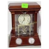 Silver 1921 Morgan & 1922 Peace Dollars in clock