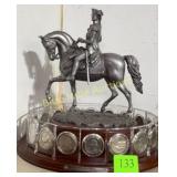 18 U.S. Washington Silver Quarters rotating base-