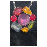 Multi stone necklace 16'long