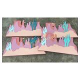 4 Southwest style wood decor-22'tall-as is