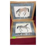 2 Framed Ponies by Connie B.-16x13