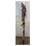 Contemporary medicine man ceremonial staff-54'long