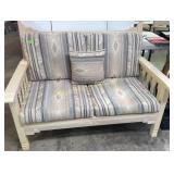 Southwest style bench w/cushions-