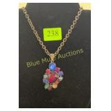 Multi stone necklace 18'long