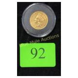 Gold 1874 Three Dollar Coin