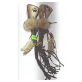 2 Native American rattles signed-10'long