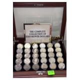 Eisenhower dollar collection in locking case