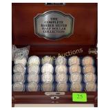 24 Silver Barber Half Dollars in locking case -