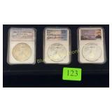 Silver 2001Eagle, 2014 MS70, 2015 MS70