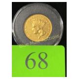 Gold 1874 ThreeDollar Coin