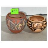 2 small pottery signed-3' & 3.5ï¿½tall