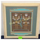 Navajo Sandpainting Yei signed-14x14