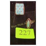 Sterling & turquoise ring size 11 & 6