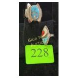 Sterling & turquoise ring size 8 & 6.5