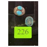 Sterling & turquoise ring size 10 & 6