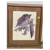 Owl w/rabbit by Duane Raver-3017/4000-28x24