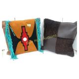 Leather & southwest style pillows