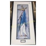 Mariachi Blue by DeGrazia-31x15, frame damage