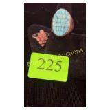 Sterling & turquoise ring size 11 & 6.5