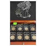 38 Silver Eagle Dollars in locking case-damaged