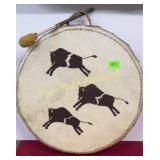 Drum w/painted buffalo & pounder-20'diameter
