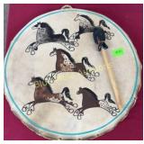 Drum w/painted horses & pounder-20'diameter