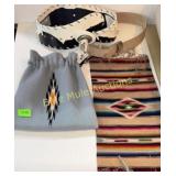 Millerï¿½s wool purse, Showcase belt, dm table