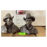 2 Micheal Garman bronzetone bust