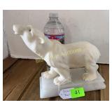 1930s hand carved marble polar bear