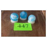 3 Akro Agate slag glass marbles